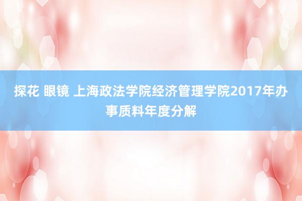 探花 眼镜 上海政法学院经济管理学院2017年办事质料年度分解